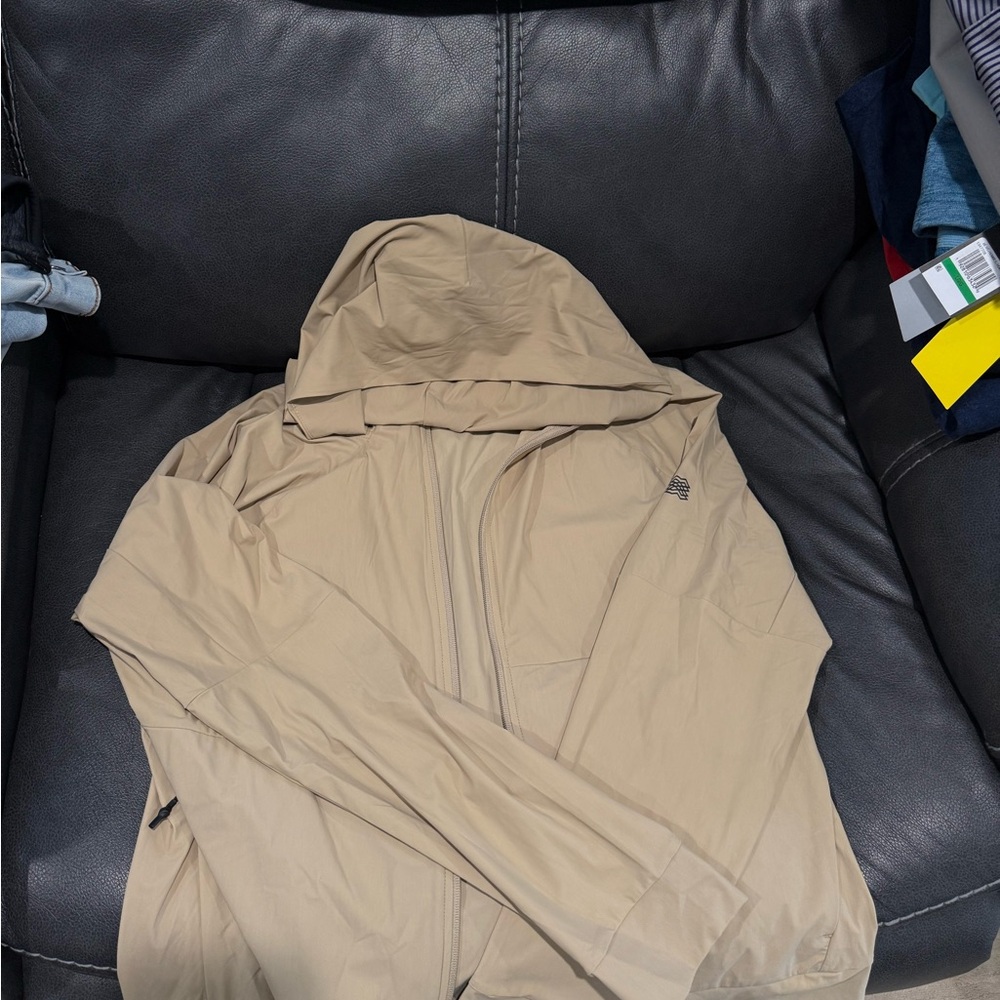 FLX Men's Tan Hooded Athletic Jacket